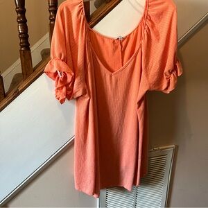 Orange White Birch Plus Size Top